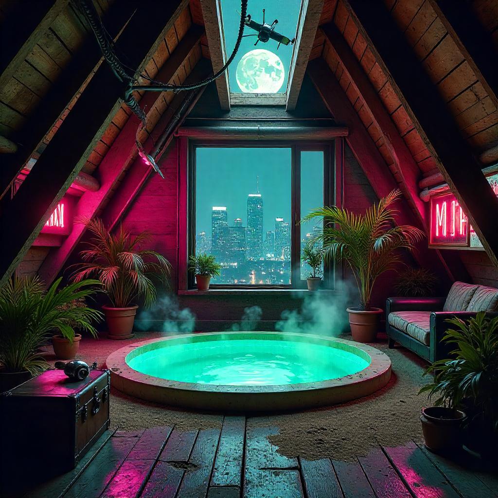 Oasis Nexus: A Cyberpunk Attic Oasis