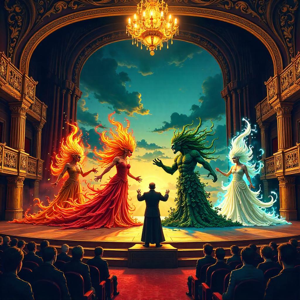 Elementals on Stage: A Comic Book Concert Hall