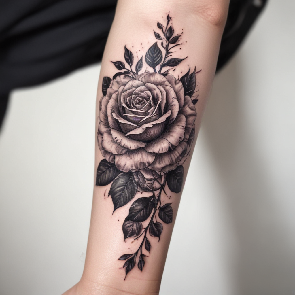 Rose Tattoo Ideas - TattooAI.com, image size:1024x1024